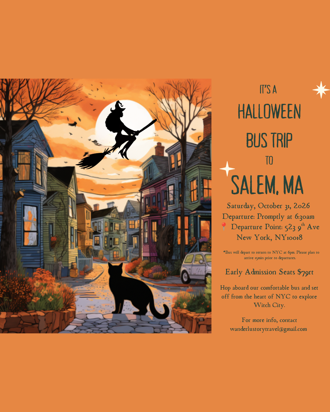 Spooky Bus from NYC to Salem, MA 2026